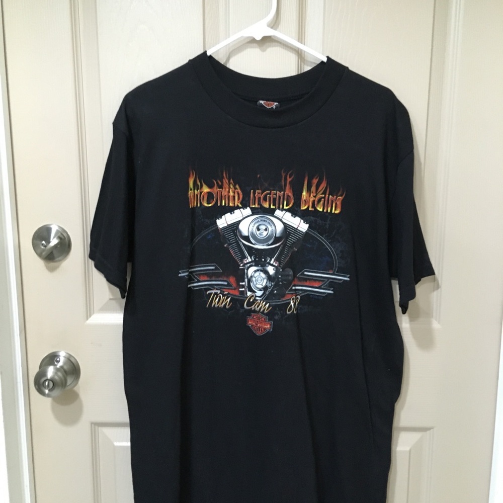 Harley-Davidson Twin Cam 88 Las Vegas Black Tee with Engine Graphic SZ L Biker